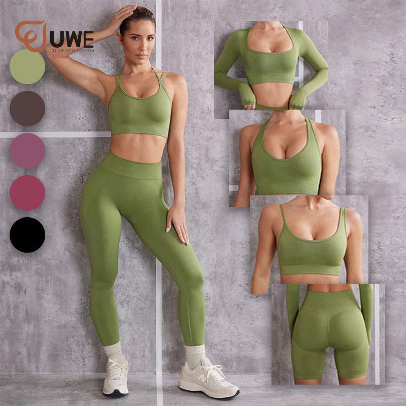 Yoga Set Sports Long Sleeves Tops And Leggings Sportswear（08）