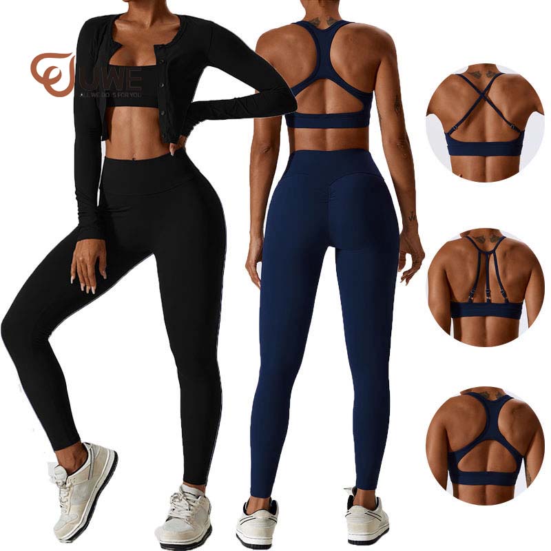 New Yoga Set Scrunch Butt Seamless Leggings Open Back Sports Bra（191）