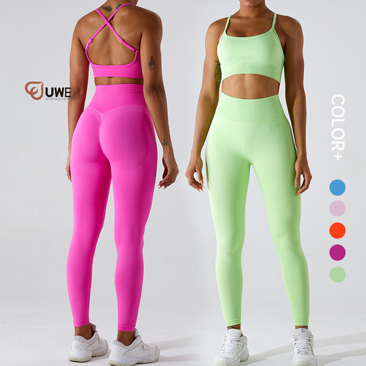 Yoga Sets Cross Back Sports Bra Gym High Waist Leggings