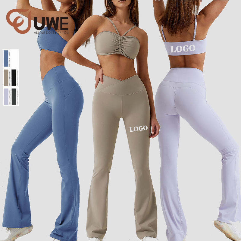 Yoga Set Running Sports Bra And Flared Pants