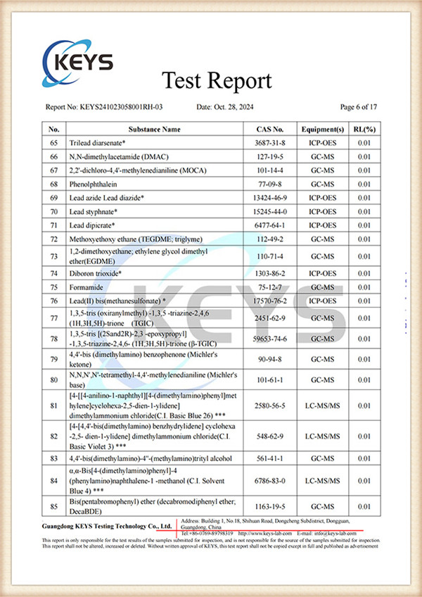 REACH TESTING REPORT 1_05