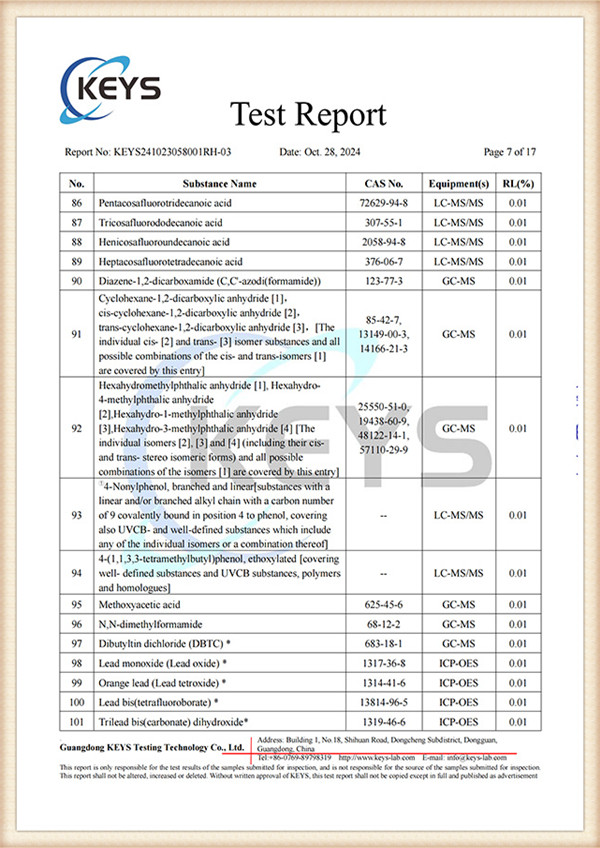 REACH TESTING REPORT 1_06