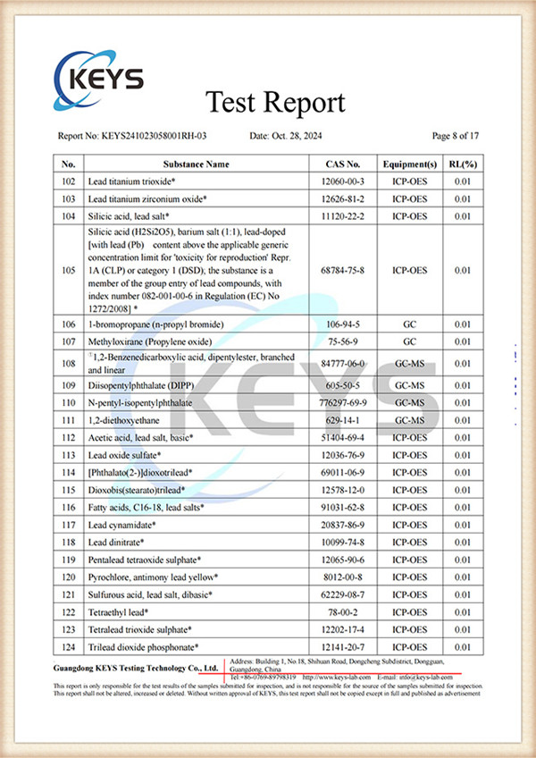 REACH TESTING REPORT 1_07