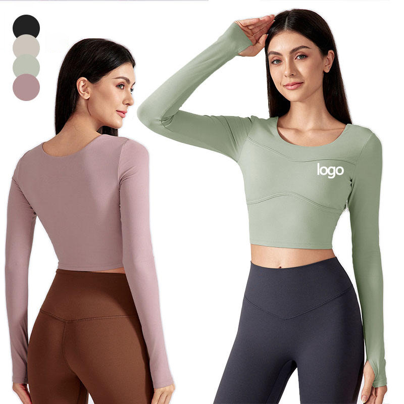 Yoga Top Custom Thumb Hole Gym Clothing Sports Long Sleeve（781）