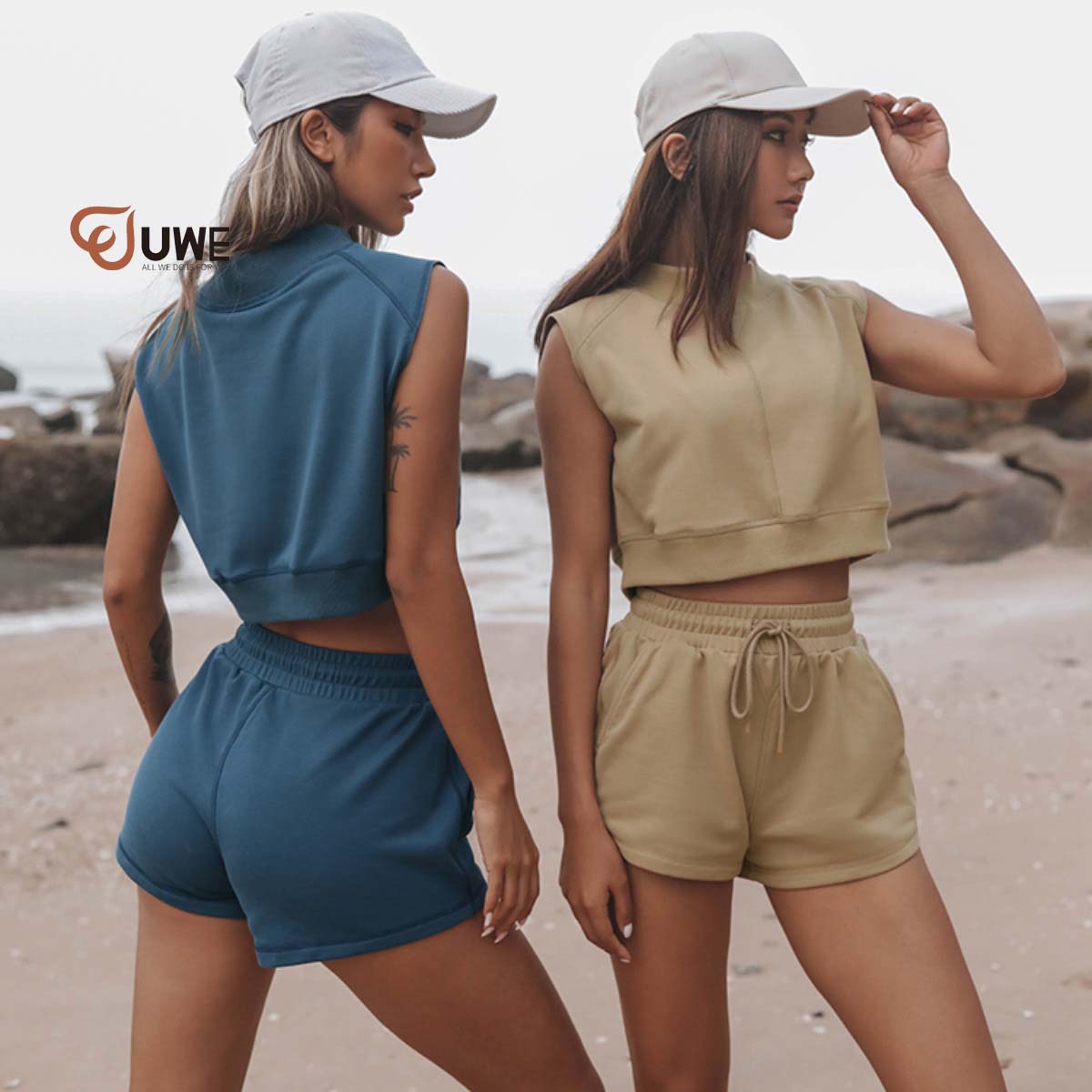 Hot Sales Yoga Set Pullover Tracksuit Vest Sweatshirt And Shorts（574）