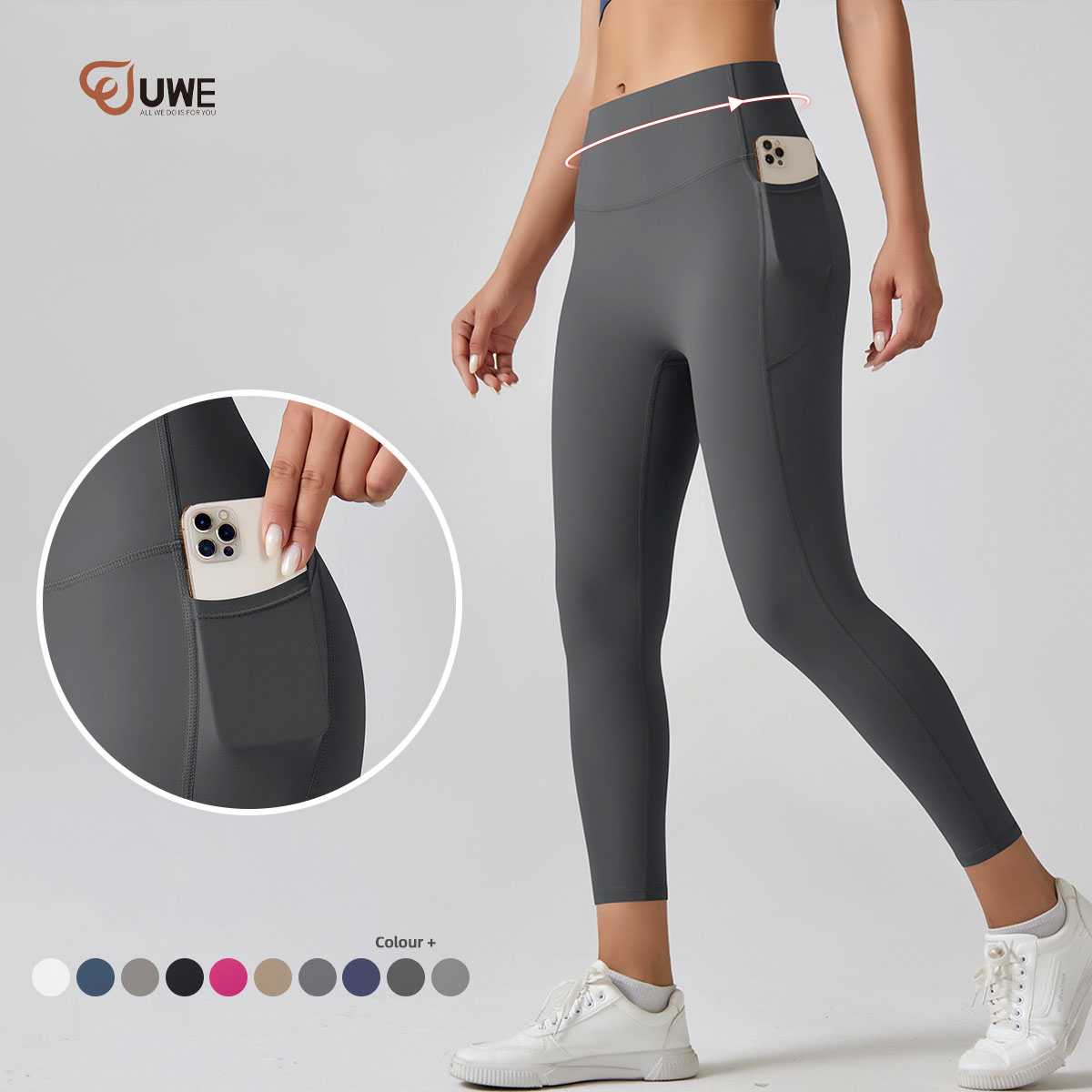 Yoga Leggings With Pocket Seamless Workout Pants（390）