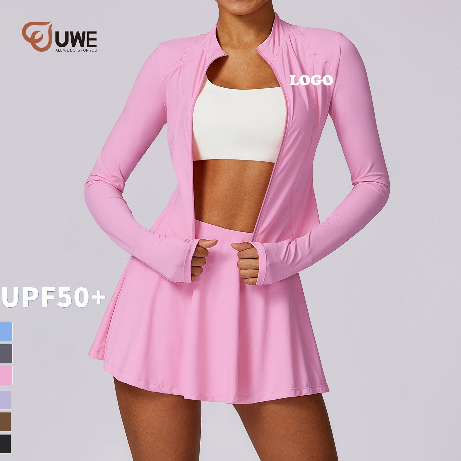 Yoga Sets Tennis Dress UV Protection Long Sleeves Sun Jacket（239）